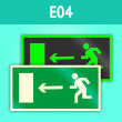 Знак E04 «Направление к эвакуационному выходу налево» (фотолюм. пленка, 300х150 мм)